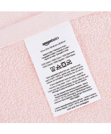 Amazon Basics 12-Pack Washcloths in Carnation Blush - Cosmetic Friendly - Buy Online on SooperMarket.com