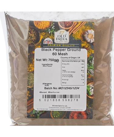 Old India Black Pepper Ground 60 Mesh 750g - Premium Quality Spice (Pack of 1) - Buy Online on SooperMarket.com