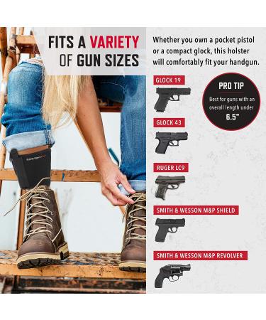 ComfortTac Ultimate Ankle Holster for Glock, Smith & Wesson, Ruger, Sig Sauer - Fits Up To 13 Leg - Concealed Carry Holster - Buy Online on SooperMarket.com
