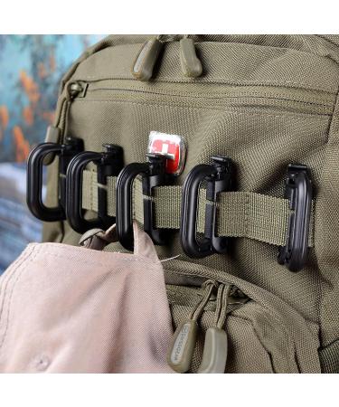 BOOSTEADY 10 Pack D-Ring Grimlock Locking for Molle Webbing with Zippered Pouch - Black - Buy Online on SooperMarket.com