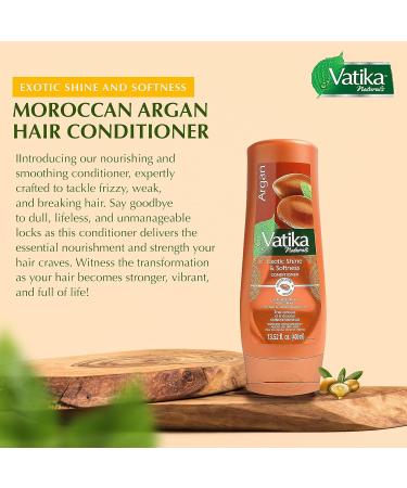 Dabur Vatika Naturals Argan Conditioner - Moisturizing Hair Care for All Hair Types 400ml - Hydrating for Long Curly Dry & Color-Treated Hair - Buy Online on SooperMarket.com