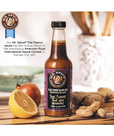 Mr. Spice Organic Thai Peanut Sauce | Salt-Free, Low Fat, Gluten-Free, Vegan Marinade - Buy Online on SooperMarket.com