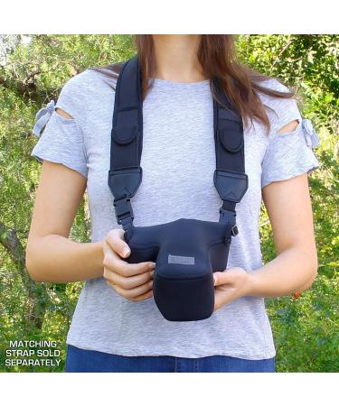 USA GEAR Black Neoprene DSLR SLR Camera Sleeve Case with Belt Loop and Accessory Storage - Compatible with Nikon D3400, Canon EOS Rebel SL2, Pentax K-70 | Protective Holster for Camera - Buy Online on SooperMarket.com