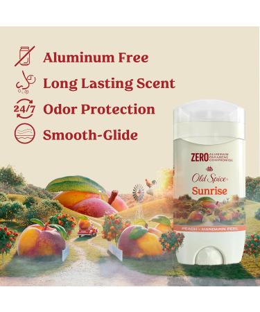 Old Spice Aluminum Free Deodorant for Men 24/7 Lasting Freshness & Long Lasting Scent 24/7 Sweat & Odor Protection Sunrise with Peach + Mandarin Peel Scent 3 oz - Buy Online on SooperMarket.com