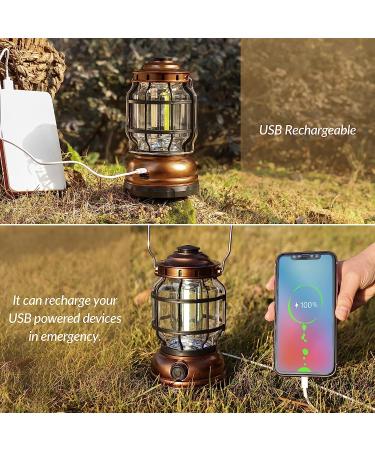 Rechargeable 1500LM Dimmable LED Camping Lantern - Waterproof Vintage Lantern for Outdoor Hiking & Emergencies - Buy Online on SooperMarket.com