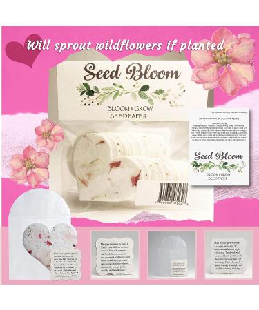 Seed Bloom 24-Piece Handmade Wildflower Seed Paper Gift Set | Recycled Seeded Paper Tags & Cards | Stationery & Gift Wrap Supplies with Hearts Envelope & Planting Guide - Buy Online on SooperMarket.com