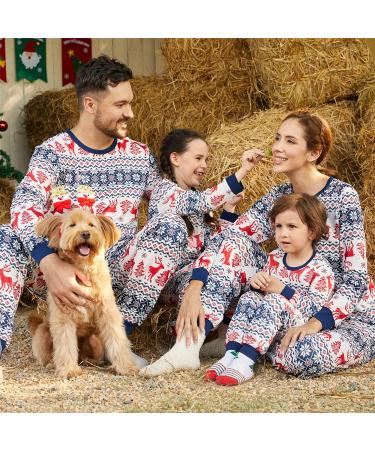 PatPat Reindeer & Snowflake Family Christmas PJs Set - Kids 6-7 Years Bluewhite - Buy Online on SooperMarket.com