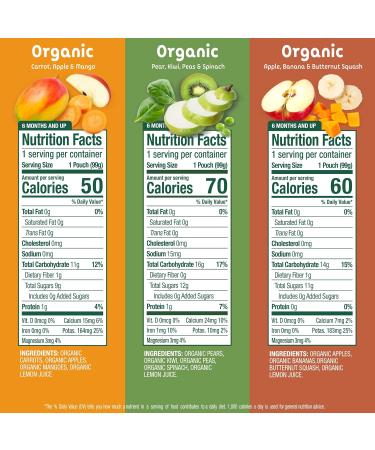 Sprout Organic Baby Food Stage 2 Pouches 12 Flavor Fruit Veggie & Grain Variety Sampler 3.5 Oz (Pack of 12) - Buy Online on SooperMarket.com
