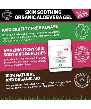 C&G Pets | Skin Soothing Organic Aloe Vera Gel | Food Grade Aloe Vera Vitamins Mineral Amino Acids | Soothes Calms Cools Moisturizes Insect Bitten Scaly Scabby Flabby Skin - Buy Online on SooperMarket.com