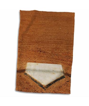 3D Rose Home Plate in Baseball TWL_50211_1 Towel  15 x 22  White
