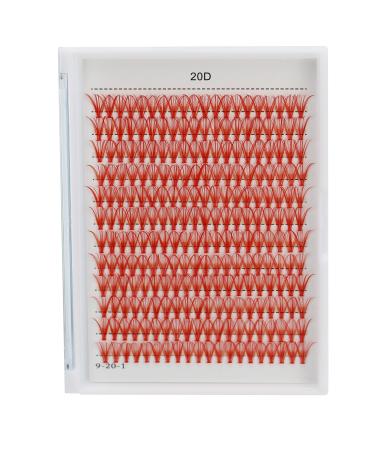 Bodermincer D Curl 240pcs 20D Red Color/Blue Color/Black Color/Brown Color/Purple Color Lashes Cluster Eyelashes False Eyelashes Eyelash Extension (12mm Red) 20D-Red-12mm