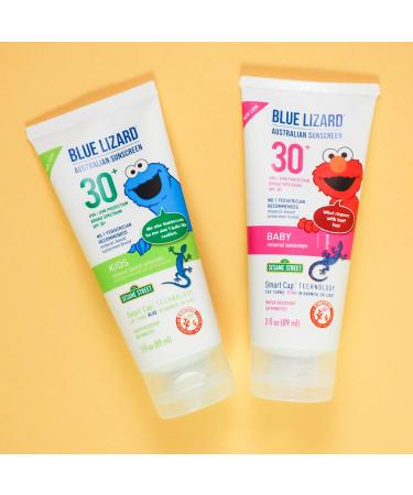Blue Lizard Kids Mineral Sunscreen SPF 30+ 3 oz Tube - Water Resistant UVA/UVB Protection - Fragrance Free - Smart Cap Technology - Buy Online on SooperMarket.com
