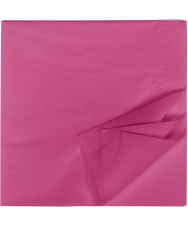 HEKU 100 Single-Colored Pink Napkins - 3-Layer 33x33cm | Highly Absorbent & Stylish | Perfect for Events & Gastronomy | Practical 5-Pack - Buy Online on SooperMarket.com