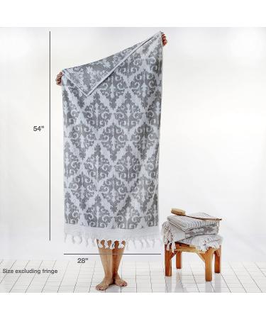 SKL Home Mirage Fringe 100% Turkish Cotton Gray Bath Towel - Buy Online on SooperMarket.com