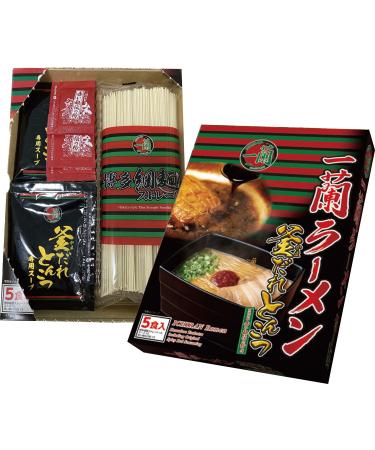 Ichiran Hakata straight noodle Kamadare premium tonkotsu soup Ramen avec special secret red Ichiran dry sauce - 5 meals