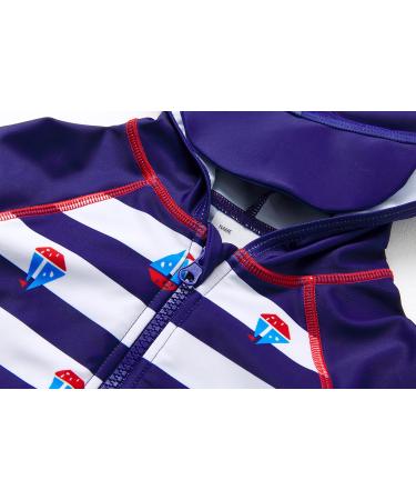 BONVERANO Baby Boys Swimsuit | UPF 50+ Full-Zip Hoodie One Piece Swimwear | 9-12 Months - Buy Online on SooperMarket.com