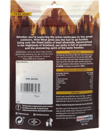 Wild West Honey BBQ Beef Jerky 35 g Pack of 12 & Jalapeno Beef Jerky 35 g 12 Count (Pack of 1) + Beef Jerky - Buy Online on SooperMarket.com