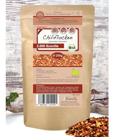 Buy Direct & Friendly Organic Dried Chili Flakes (250g) - Mildly Ground Perfect for Spicing Up Your Dishes | International Shipping Available - Buy Online on SooperMarket.com