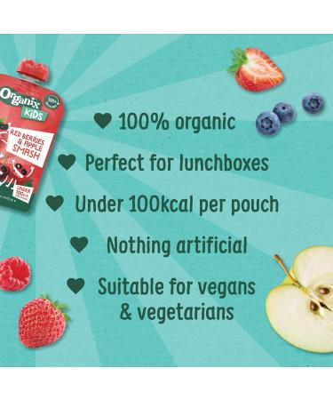 Organix Kids Red Berries & Apple Organic Smash Pouch 3+ Years 100 g (Pack of 6) - Buy Online on SooperMarket.com