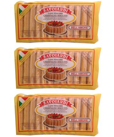Savoiardi, Lady Fingers Champagne Biscuits (Pack of 3), 7 oz