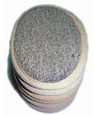 6-Piece Set Linen Exfoliating Pads - Large 4.7x6.5 inches for Face & Body | Men and Women | Bath, Spa, Shower | Loofa Sponge Scrubber - Buy Online on SooperMarket.com