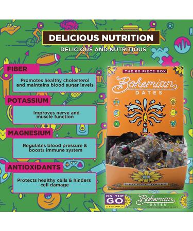 Bohemian Dates Whole Medjool Dates | Premium Extra Large All Natural Grown Fruit | Fresh Grown Fruit | No Added Sugar | Soft  Chewy  Caramel Flavor  12 Pack of 3 - 36 Count Total (2 LB) - Buy Online on SooperMarket.com