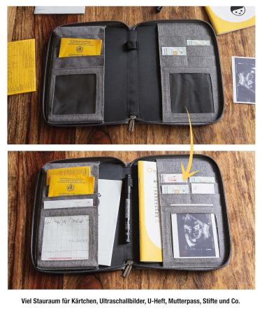 Ehrenkind Maternity Pass Cover | Mother-Child Pass Cover | U-Booklet Bag | Vaccination Record Cover in Gray - Shop Now for International Shipping! - Buy Online on SooperMarket.com