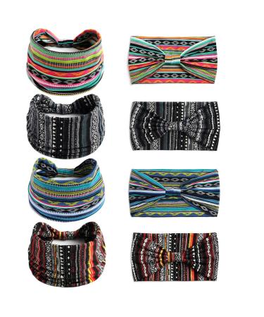 STGDAK Boho Headbands for Women - 4 Pack Stretchy Turban Headbands for Yoga and Running - Stylish Hair Accessories for Teen Girls - Buy Online on SooperMarket.com