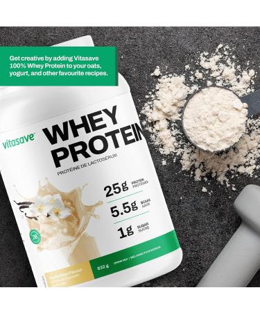 Whey Protein Powder by Vitasave 100% Whey Protein Powder 25g Protein Per Serving Grass-Fed Gluten-Free BCAAs Amino Acids - 26 servings 858g Tub (Vanilla Pack of 2) Vanilla Pack of 2 - Buy Online on SooperMarket.com