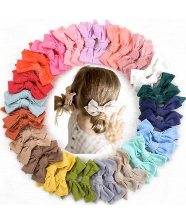 Linen Fabric Hair Bows Alligator Clips Hair Accessories for Little Girls Toddlers Kids and Teens  40 Pieces