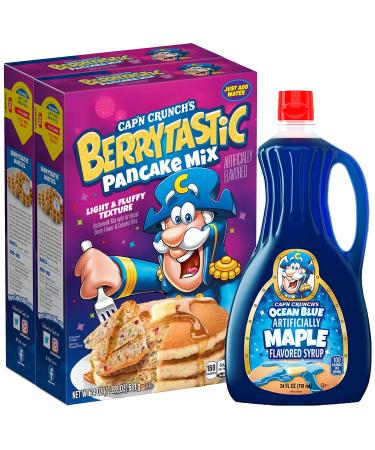 Cap'N Crunch Berrytastic Complete Pancake Mix & Ocean Blue Syrup Variety Pack, 2 (1.5lb) Boxes & 1 (24oz) Bottle