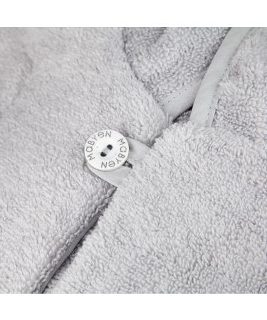 Mabyen Baby Hooded Bathrobe - 100% Organic Cotton Baby Poncho in Light Grey | Eco-Friendly One Size International Shipping - Buy Online on SooperMarket.com