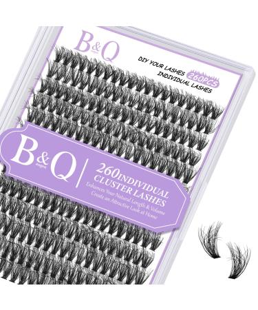 Lash Clusters Individual Lashes 260 PCS 30D 40D 15mm Wispy 3D Effect 3D Natural Cluster Lashes Fluffy Eyelash Extensions DIY at Home(Q40D-15mm) 280PCS-(3D Fluffy)40D-15mm 1 count (Pack of 1)