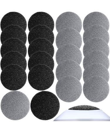 20 Pieces Regular Coarse Replacement for Portable Electric Foot Grinder Foot File Callus Remover Electric Callus Remover Hard Skin Eliminator Grind Head for Cracked Heels Dead Skin Gray black