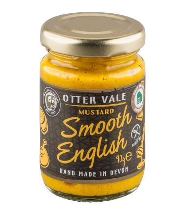 Otter Vale Smooth English Mustard hot classic mustard with a twist hand-made in Devon gluten-free 90g glass jar