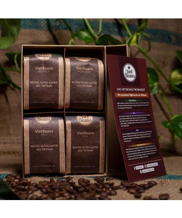 Vietbeans Coffee Gift Set - Try 4 Exciting Whole Bean Varieties | Perfect Gift for Coffee Lovers - 320g - Buy Online on SooperMarket.com