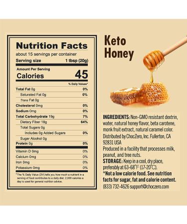 ChocZero Sugar-Free Honey - Keto Sweetener - All Natural, Vegan-Friendly, Zero Sugar Substitute | 10.5oz Jar - Buy Online on SooperMarket.com