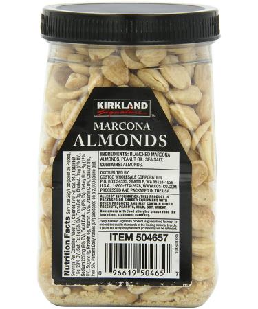 Kirkland Marcona Almonds Roasted & Seasoned with Sea Salt 17.63 oz - Premium Quality Snack - Buy Online on SooperMarket.com