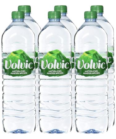 Volvic Natural Mineral Water DISPOSABLE (6 x 1.5 l) | 1.5 l (pack of 6) Single