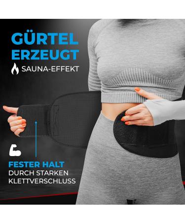 Wellrelaxx Women s Abdominal Girdle - Strong Adhesive Velcro Sweat Belt (Up to 115cm) | Waist Coach Belly Belt with Cell Phone Pocket Kidney & Back Support in Black - Buy Online on SooperMarket.com