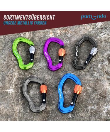 Pamindo Mini Carabiner Set - Screw Cap Aluminum Key Ring Hooks (2x Anthracite) for Outdoor & Travel - Buy Online on SooperMarket.com