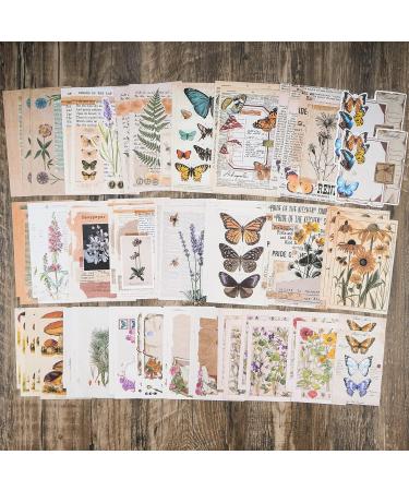 Knaid Vintage Scrapbook Supplies Pack - 200 Pieces for Junk Journals, Planners & Bullet Journals | Botanical Paper Stickers & Craft Kits for Aesthetic Cottagecore Collage Albums - Nature Theme - Buy Online on SooperMarket.com