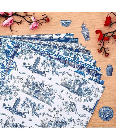 Whaline Chinoiserie Pattern Paper - 24 Sheets Blue China Scrapbook Specialty Paper - Buy Online on SooperMarket.com