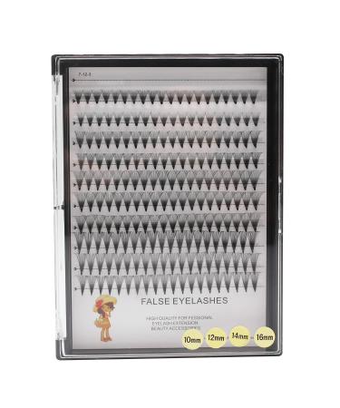 Dedila 200Pcs Grafting Mixed 8-10-12-14mm/10-12-14-16mm/12-14-16mm 20D Individual False Eyelashes Natural Long Black Soft Premade Fans Volume Eye Lashes Extensions Cluster Lashes (10-12-14-16mm)