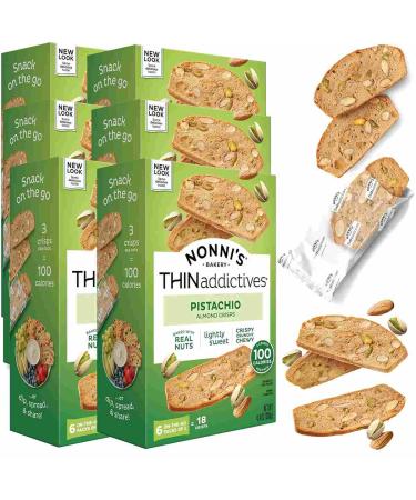 Nonni's Pistachio Almond Thins ( 18 cookie - 6 packs of 3)