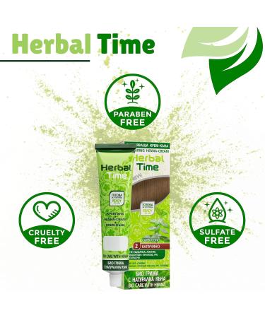 Herbal Time Henna Cappuccino N 2 Coloring Cream with Nettle Extract - 75ml | Gray Hair Cover & Temporary Dye | Ammonia, Sulfates, Parabens Free - Buy Online on SooperMarket.com
