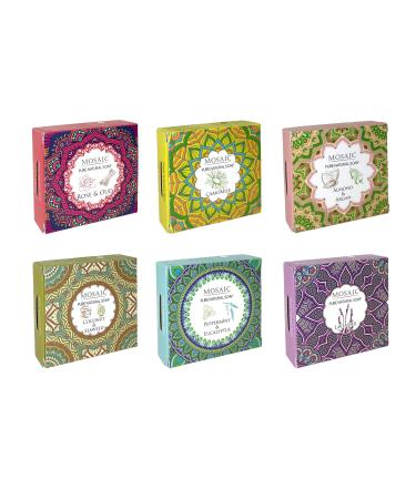 Mosaic All Natural Soaps w/ Organic Ingredients, Shampoo Bar Soap, Vegan Soap, Cold Pressed, Hand Soap, Body Soap Bars for Men and Women, Moisturizing, Soap Bar Gift Set 4.0 oz (PREMIUM 1)