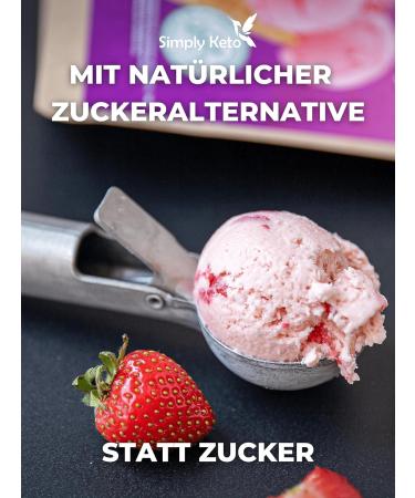 Simply Keto Low-Carb Strawberry Ice Cream | Sugar-Free Gluten-Free 2.6g Net Carbs | 10 Portions (100g) - Buy Online on SooperMarket.com