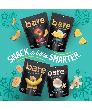Bare Baked Crunchy Fruit Snack Pack - Gluten Free - Apples, Bananas, and Coconut Flavors - 0.53 Ounce (Pack of 16) - Multi-Fruit Snack Pack - Buy Online on SooperMarket.com