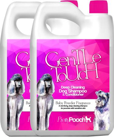 Pretty PoOch Gentle Touch Shampoo and Conditioner for Dogs a non -itchy professional deep cleaning shampoo for dogs with sensitive skin (4 L baby powder fragrance) 4 Litre Baby Powder